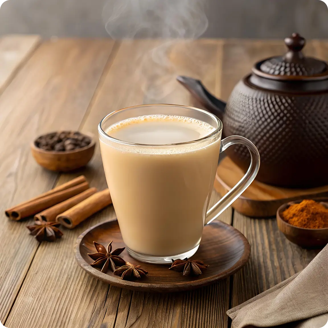 Traditional Indian Masala Chai with aromatic spices