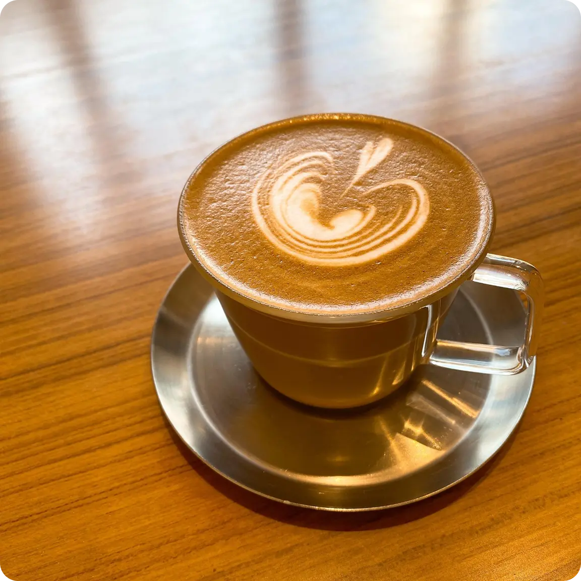 Premium espresso coffee with latte art