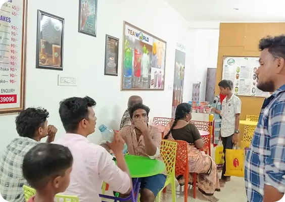 Staff training session at franchise